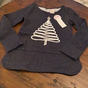 New Christmas tree navy blouse Maggie&Zoe US S 7-8